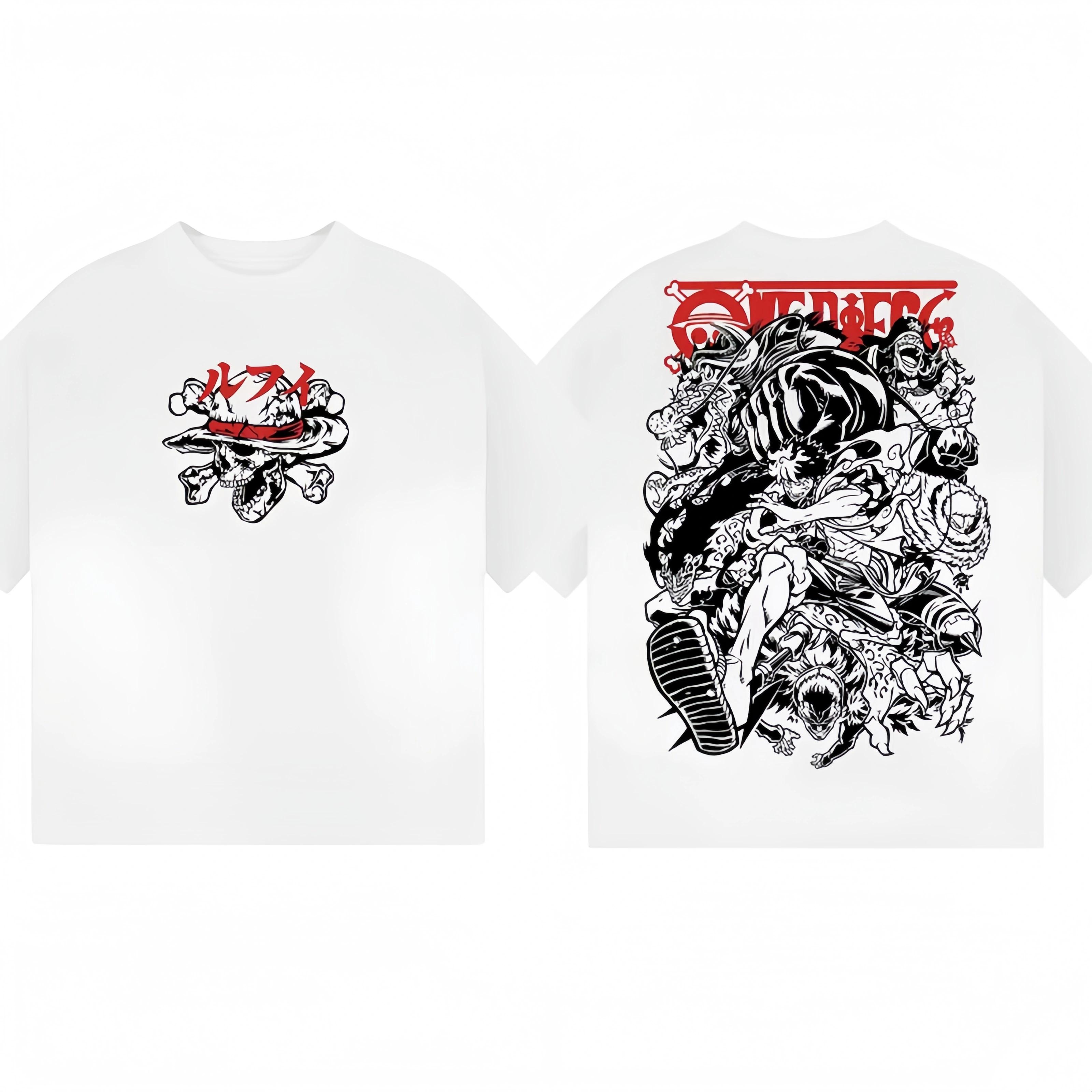 

One Piece Monkey D Luffy TShirt Unisex Women Unisexga Sketch 100 Cotton Anime Graphic Tee Casual Loose Crew Neck Top 4XL
