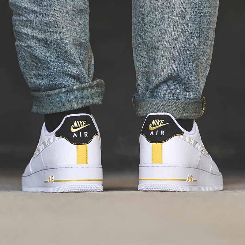Nike Air Force 1 07 LV8 GS Gold Links Zebra Print Kids Sneakers White Saturn-Gold Black DH5480-100