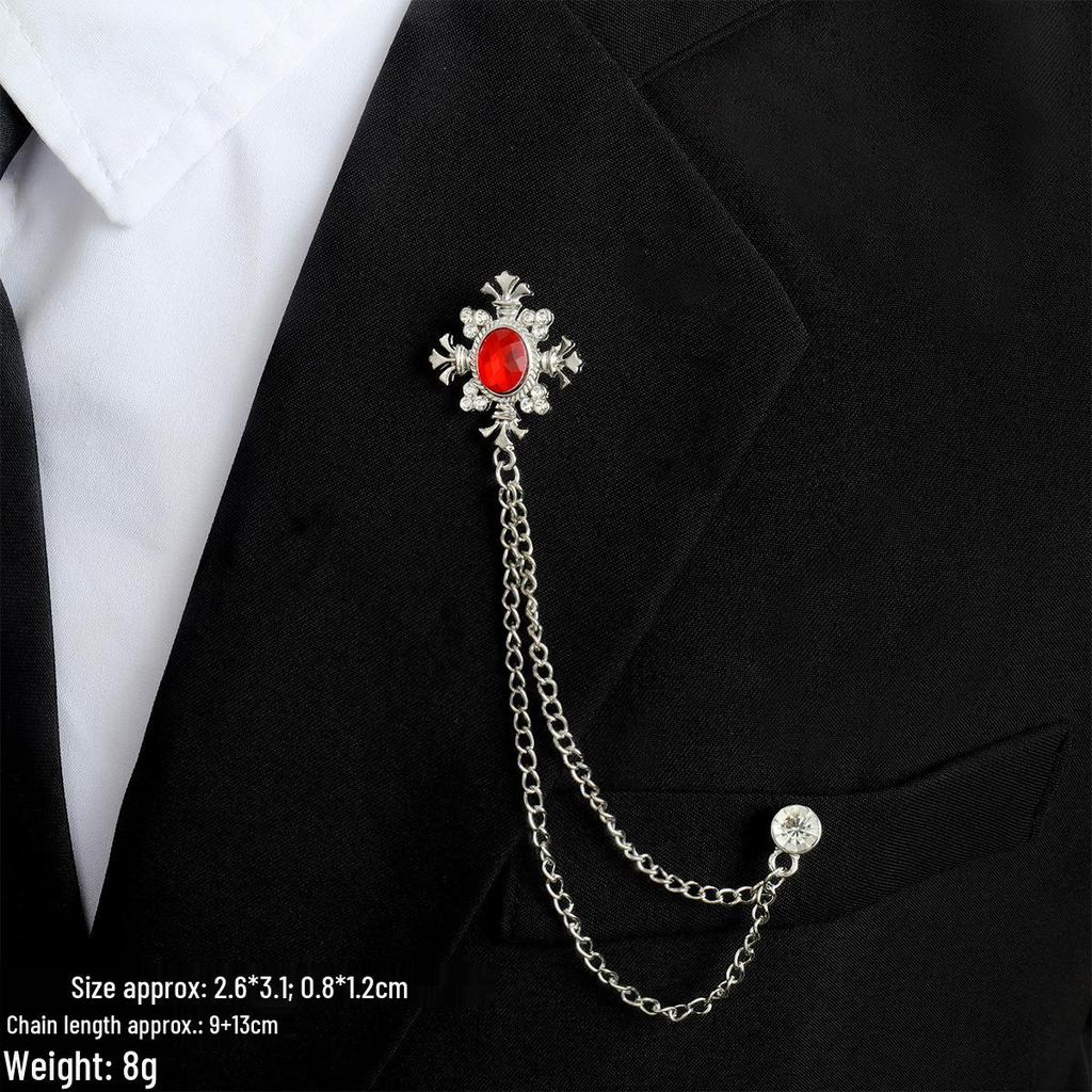 Baroque Rhinestone Pearl Corsage Necklace Brooch - Retro British Court Suit Accessory