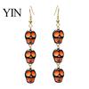 Funny Cartoon Jewelry 1 Pair Acrylic Halloween Earrings for Women, Triple Skulls Drop Dangle Gothic Skull Earrings, Gifts Holiday Cosplay Party