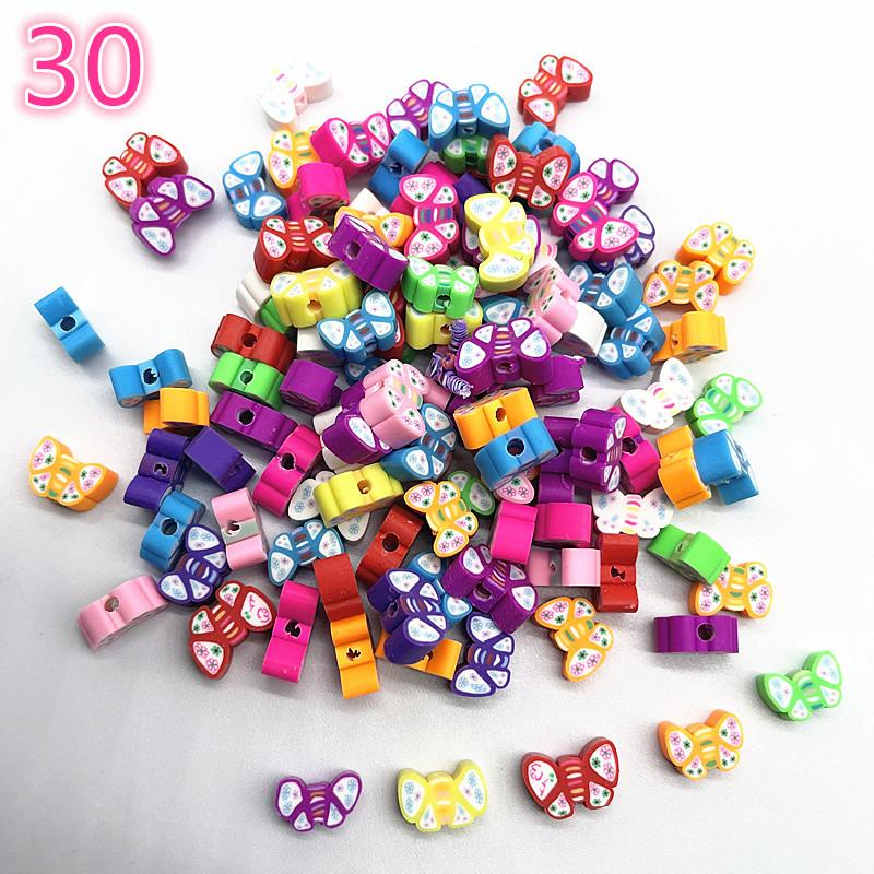 30pcs 10mm Heart Shape Fruit Beads Polymer Clay Beads Spacer Loose Beads for Jewelry Making DIY Bracelet Earring