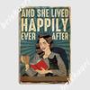 Just A Girl Loves Books Poster Metal Plaque Club Party Designing Bar Cave Wall Plaque Tin Sign Poster
