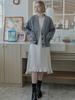 Avang Round Neck Hem Line Frill Dress - Oatmeal