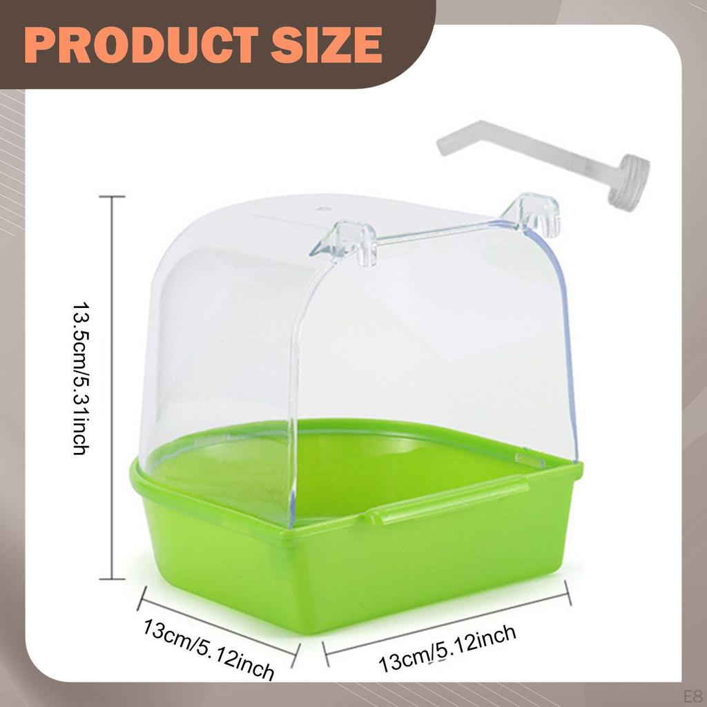 Bird Bath Box Cage Accessory Versatile Parrot Bowl Hanging Bathtub for Canary Budgie