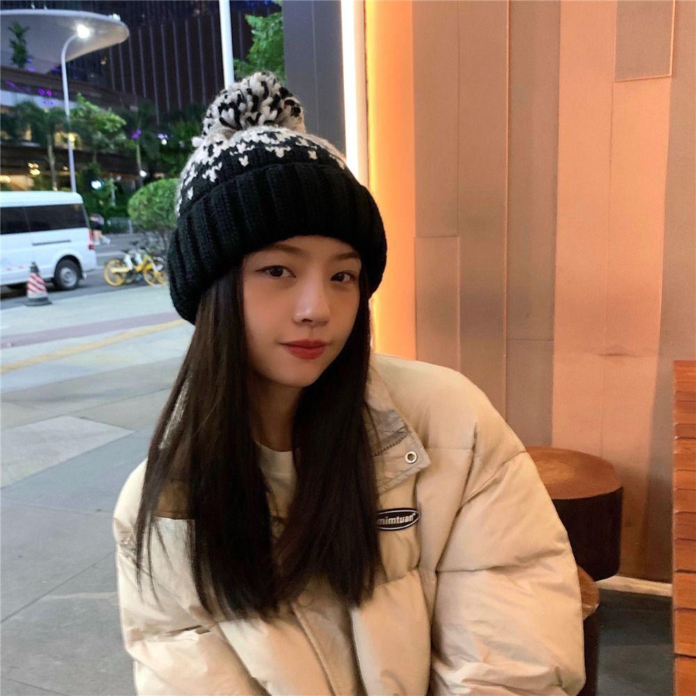 Windproof Women Beanie Hats Korean Cashmere Bonnets Casual Winter Knitted Hats  Girls