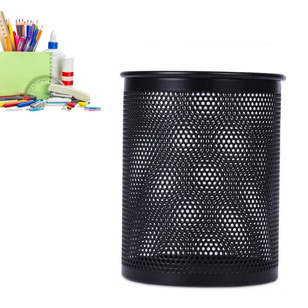 Mesh Pen Holder Large Capacity Prevent Slip Desktop Pen Container for Pencils Erasers Stationery