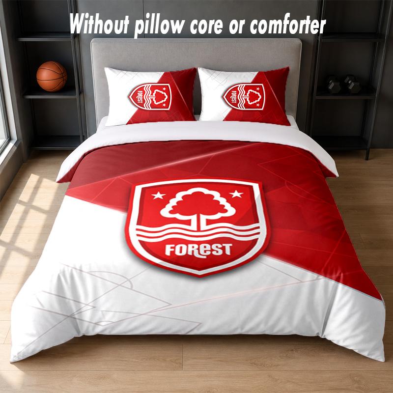 Nottingham Forest Design Bed Bedding Set 1 Duvet Cover + 2 Pillowcases Soft Breathable Household Bed Linens