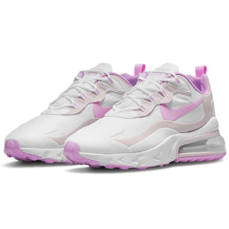 Nike Air Max 270 React Women White Fuchsia Glow Platinum Violet CZ1609-100