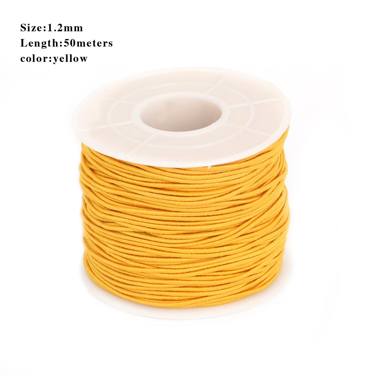 

Диаметр 0,8-1,5 мм, эластичные эластичные бусины, шнуры, нить из бисера, кристаллическая линия, браслет «сделай сам» 1.2mm 50meter жёлтый