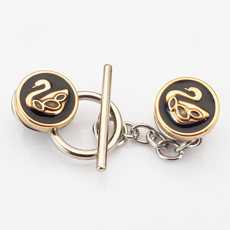 Pearl Brooch Cardigan Chain with Decorative OT Buckle