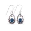 London Blue Topaz Gemstone 925 Sterling Silver Jewelry Drop/Dangle Earrings1.38" CE-3-3