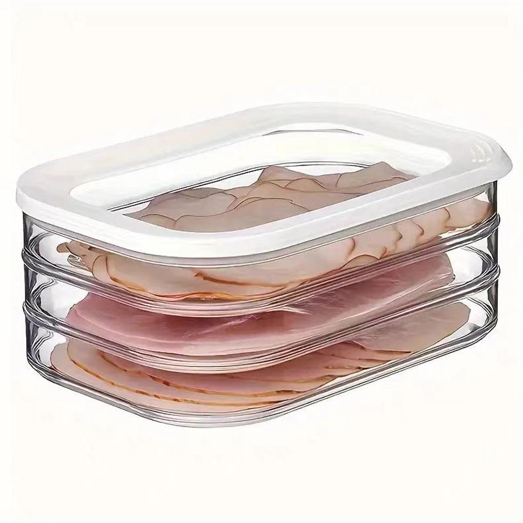 Laminated Deli Meat Refrigerator, Refrigerated Transparent Material, Easy for Refrigerator Storage Boxes, Cold Cuts, Ham