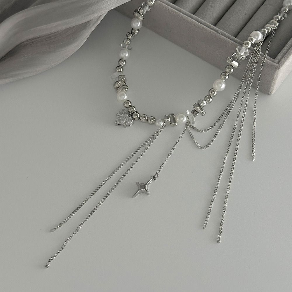 Heart-shaped Choker Necklace Irregular Crystal Necklace Vintage Chain Necklace  Jewelry Accessories