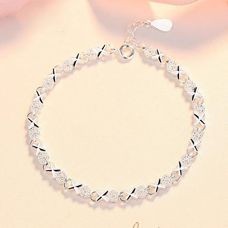 925 Silver 4MM Twisted Rope Bracelets For Women Men Fashion Minimalist Couple Chain Bracelet Male Unisex Jewelry Gifts
