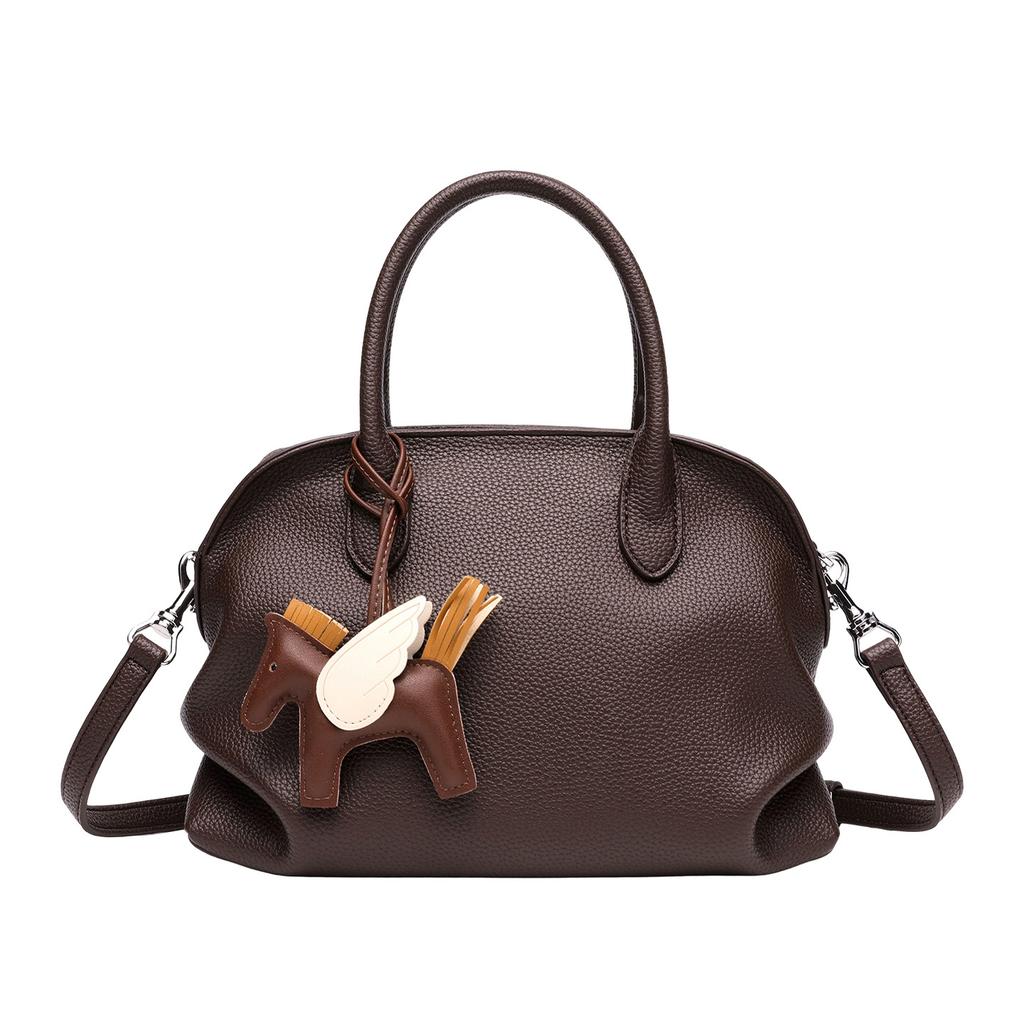 Fashion lychee pattern portable women's bag niche high-end sense large capacity shoulder crossbody bowling shell bag