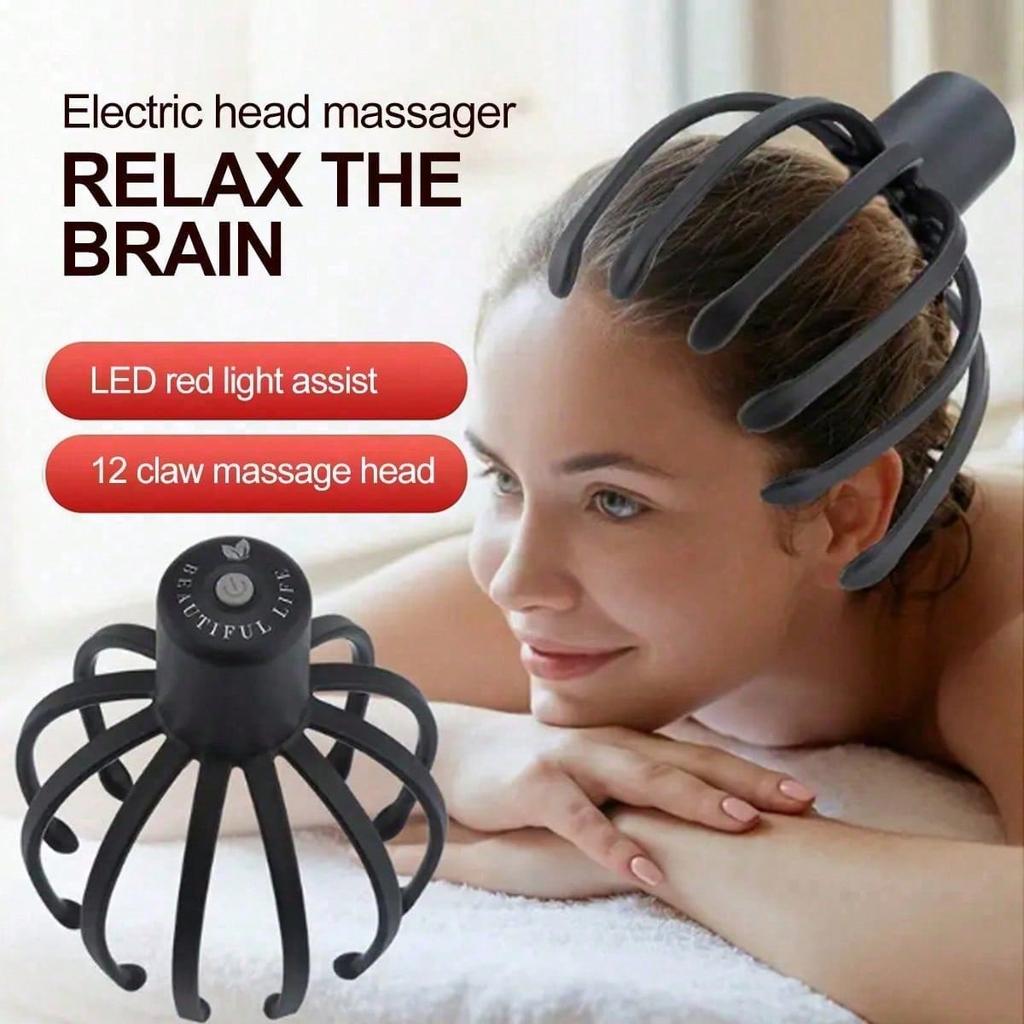 Intelligent Electric Octopus Head Massager for Scalp Relaxation and Meridian Dredging Soul Extraction Tool