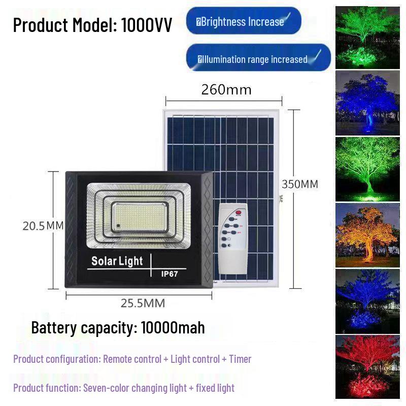Cross-border RGB Seven-Color Outdoor Solar Landscape Lights for Park, Hotel, and Villa.