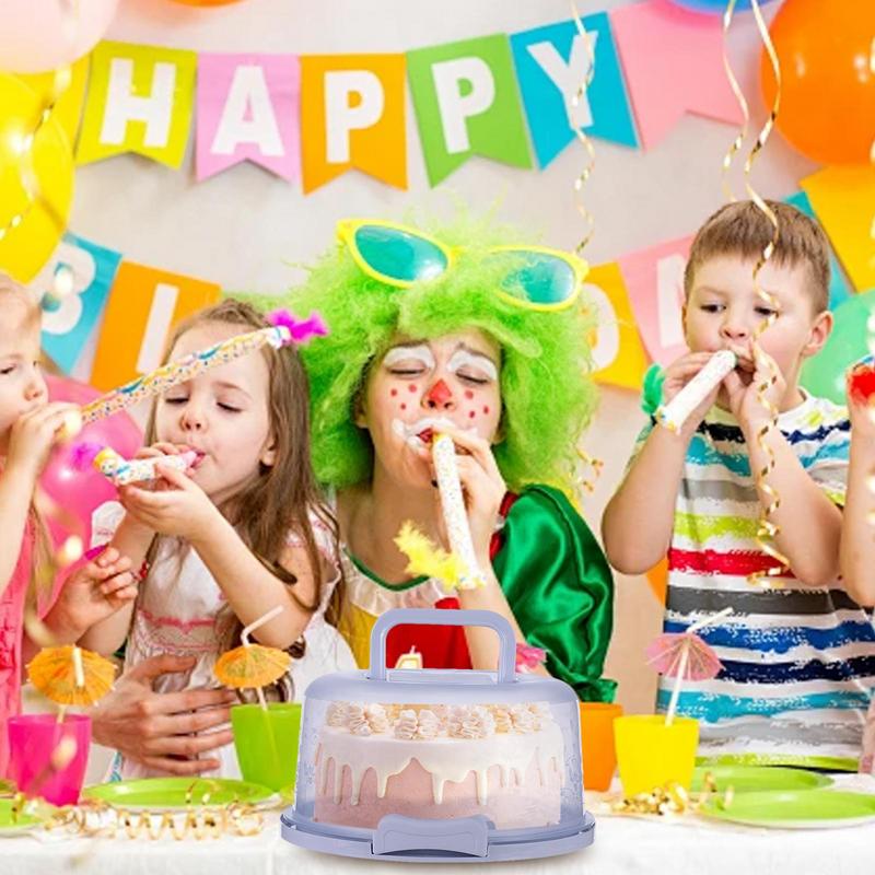 Cake Transport Container Cake Holder With Lid Handle Transparent Dome Reusable Airtight Case For Bakery Party Display Serving