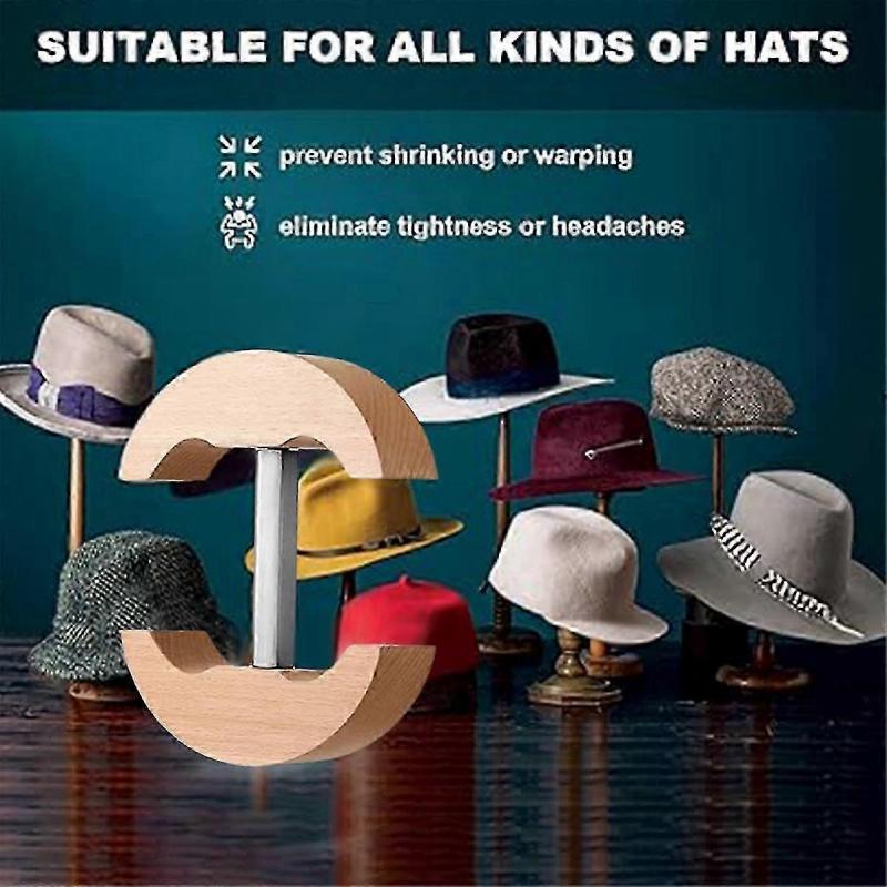 Drewniany rozciągacz do kapeluszy, regulowany śrubą motylkową