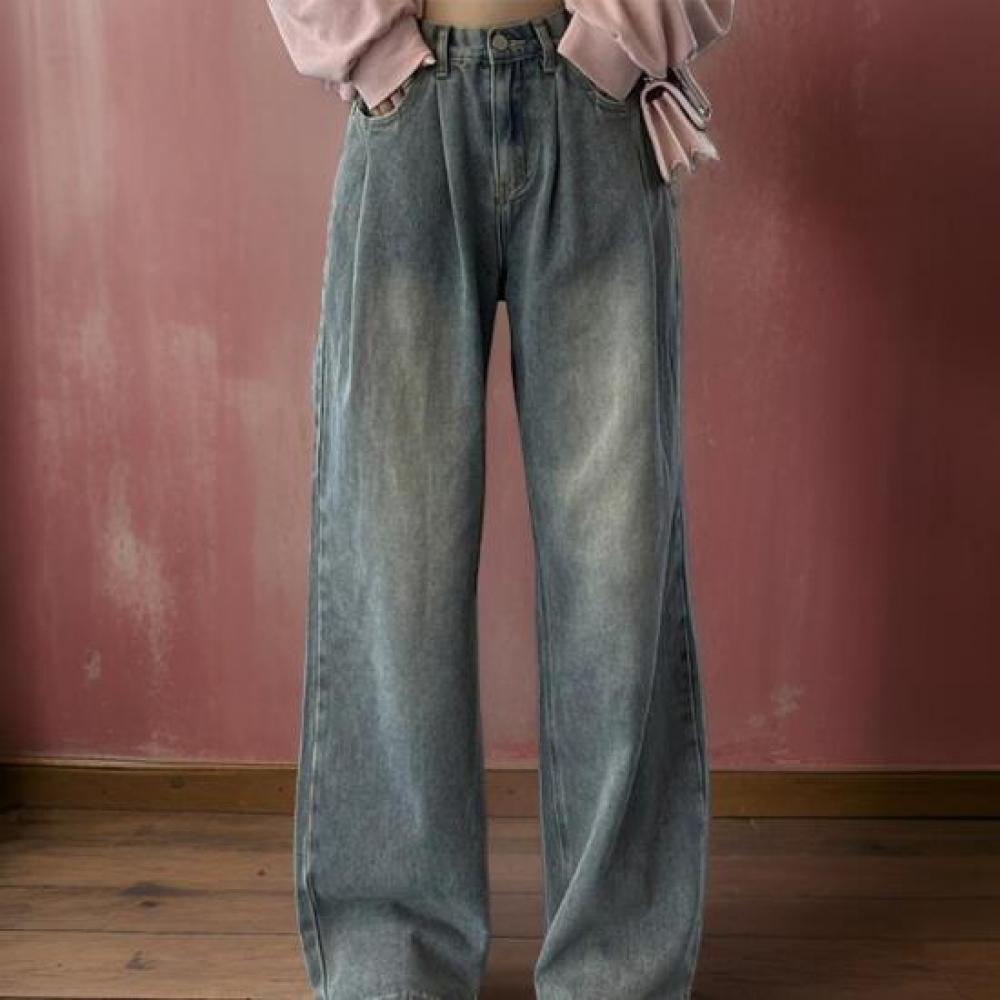 New ArrivalS Open Run Women S High waiSt Vintage Pintuck Wide jeanS