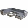 Wicker Resin Lounge Set with Cushions - Grey - 278 X 208.5 Cm - VIDAXL - Low Lounge - Adult