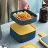 Creative Morandi Double-Layer Student Bento Box - Portable Microwave-Safe Plastic Lunch Box