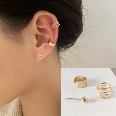 Earrings Without Ear Hole Star Wrap Clip On Earrings Earcuff for Women Chain Hollow Ear Cuff Fake Earring Piercing