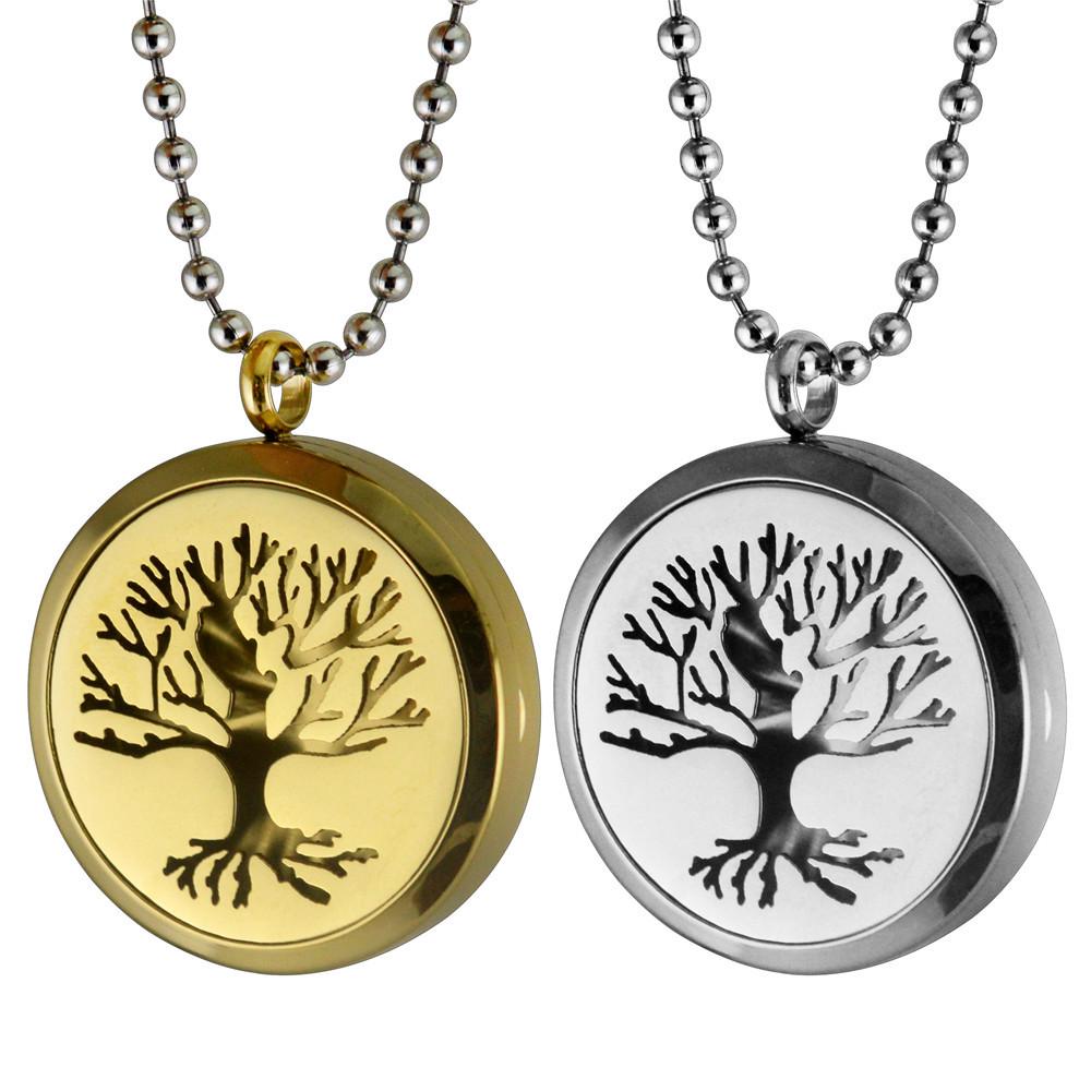 

Personalized Round Photo Locket Necklace - Tree of Wisdom Pendant in Titanium Steel (STN653) Silver Pendant Only
