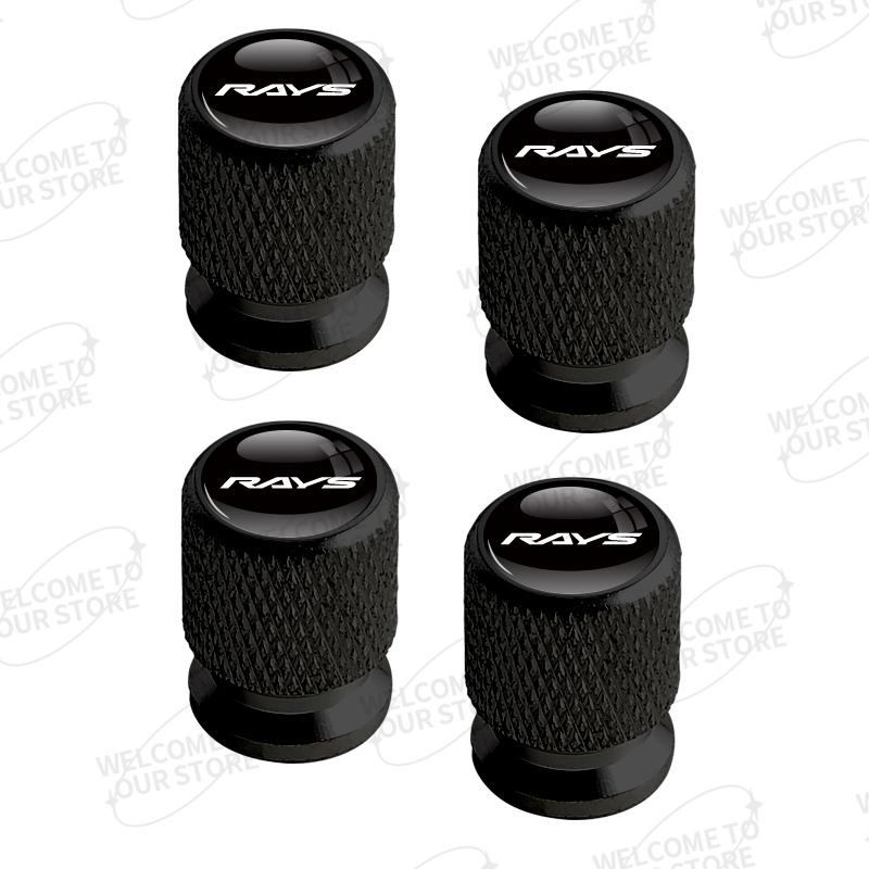 Aluminum For RAYS Logo Toyota Honda Subaru Suzuki Acura Lexus Mitsubishi Mazda 4pcs Car Decor Wheel Tire Valve Caps Stem Cover