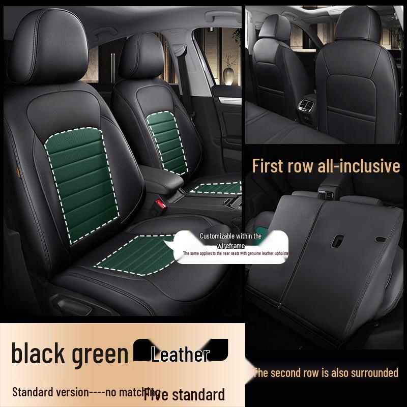 Custom Lingdu Car Seat Cover - All-Season, Wear-Resistant Leather, Full Wrap for Five-Seater.