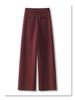 Ankola Women's 2024 Red Wool Pants: Autumn/Winter Collection, Thickened Narrow or Wide Leg Styles