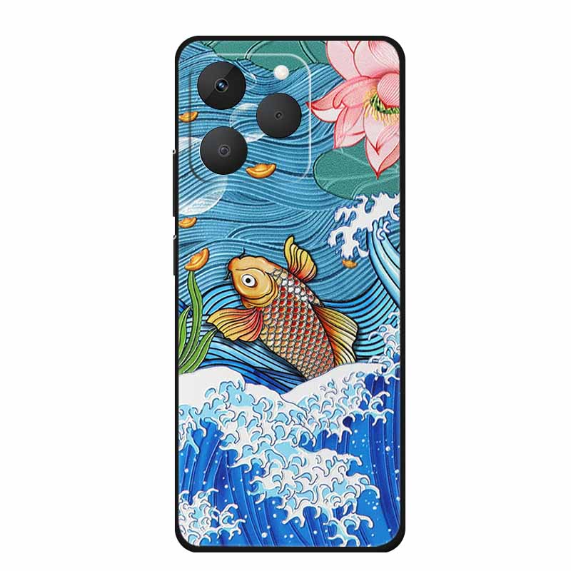 3D Emboss Case For Realme Note 70T Phone Case 70 T Coque Flowers Silicone Soft Back Cover For Realme Note 70 Narzo 80 lite Case