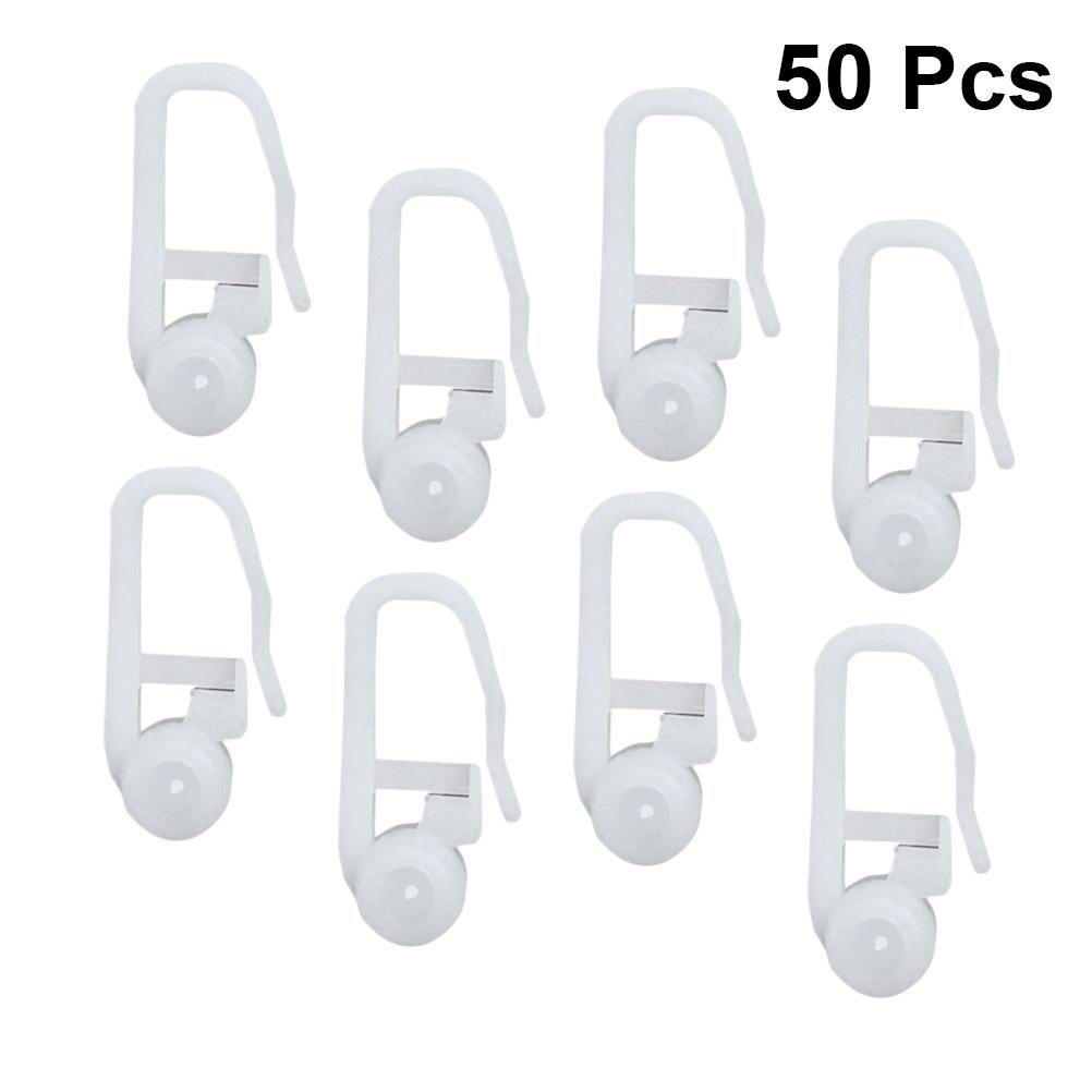  50 Pcs Curtain Hanging Ring Bed Hooks Sliding Window Track Universal Roller Curtains