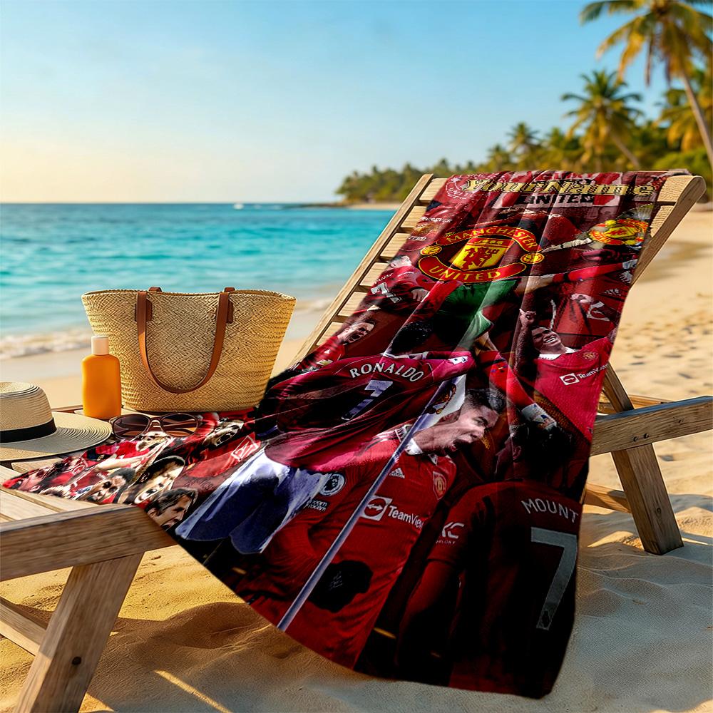 Manchester Customize Text Beach Towel Quick-Dry Soft Microfiber Ideal for Travel Outdoor Swim Pool Yoga Surf Camping Hiking Gym Gift Holiday