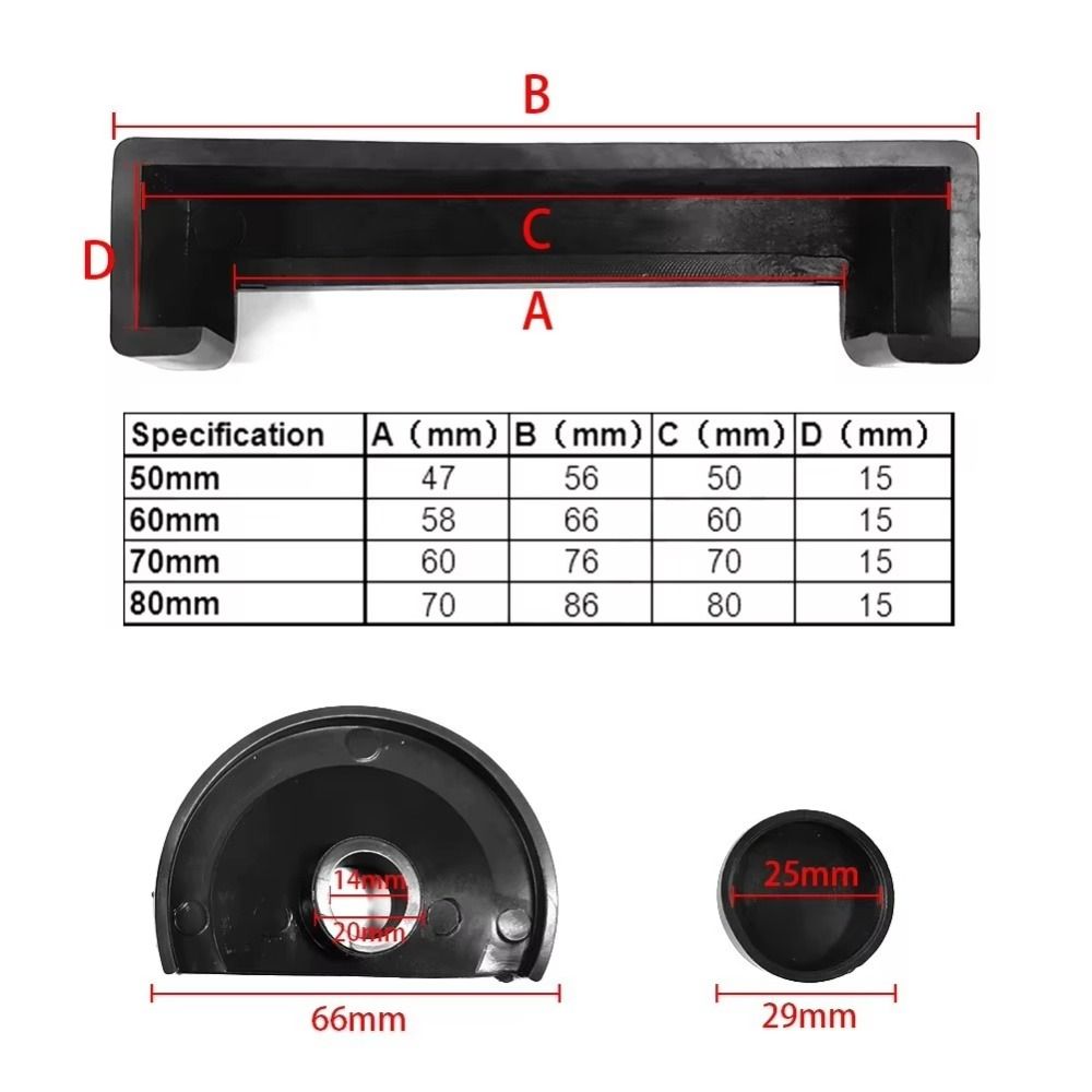 4Pcs/Set Rubber Bench Vise Rubber Pad 50mm 60mm 70mm 80mm Anti-Slip Bench Clamp Anti-Slip Mat Non-Slip Rubber Black