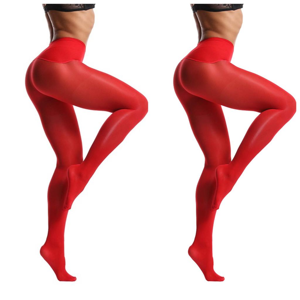2 Paar Damen Feinstrumpfhosen Weiche Öl Glänzende Strümpfe Kontrollbund Strumpfhose Nahtloser Zwickel Strumpfhose Hohe Taille Glatte Strumpfhose