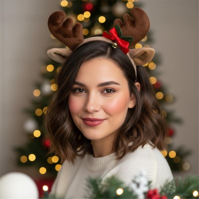 Soft Nonslip Reindeer Antlers Deer Horn Headwear For Kids And Adults Holiday Costume Accessories Headdress Props