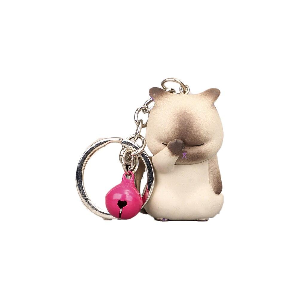 Cute Cat Chubby Keyring Bag Ornament Cartoon Car Bag Pendant Keychain Women Jewelry Accessories