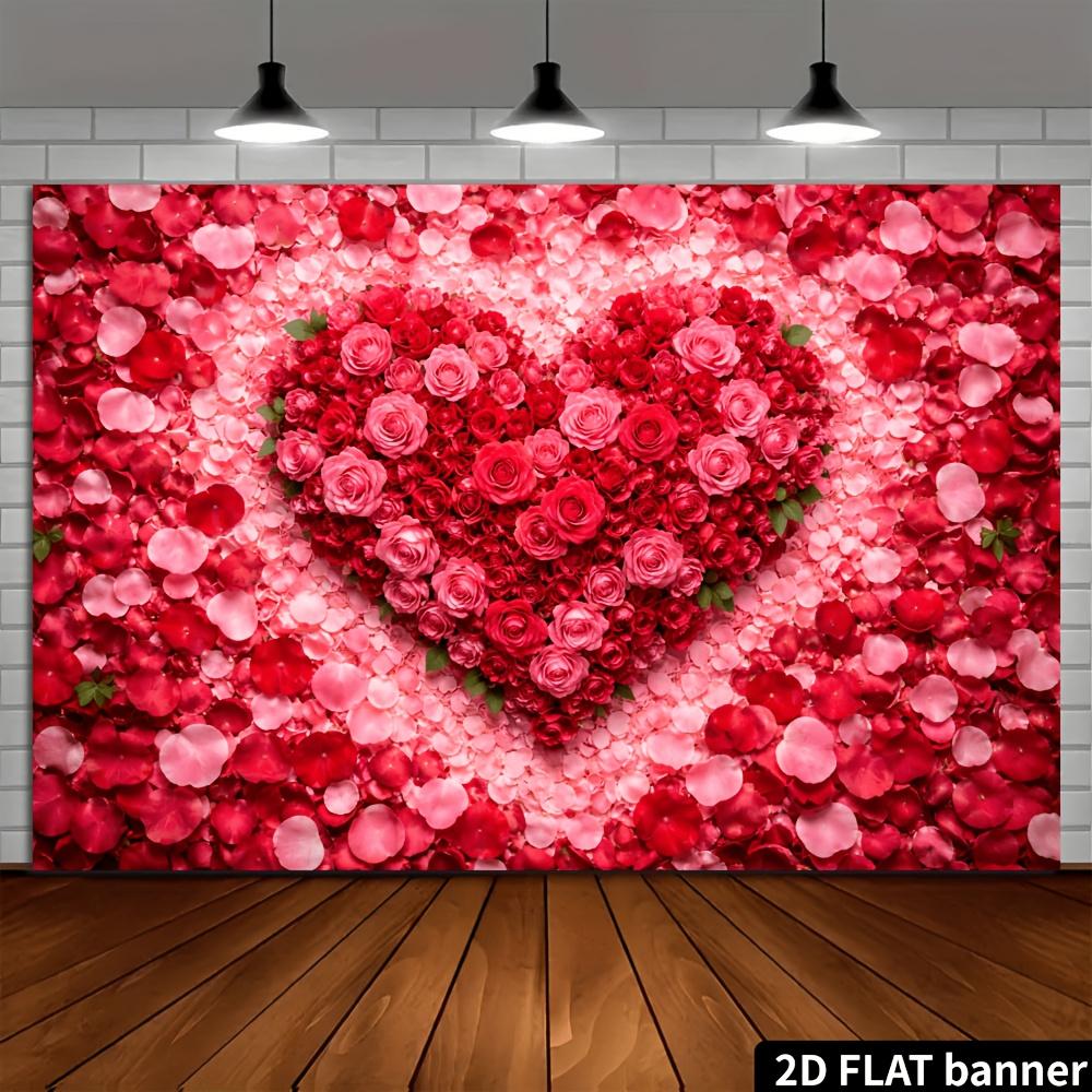 1Pcs Heart Shaped Rose Petals Decoration Background Backdrop For Photo Studio Photo Booth Party