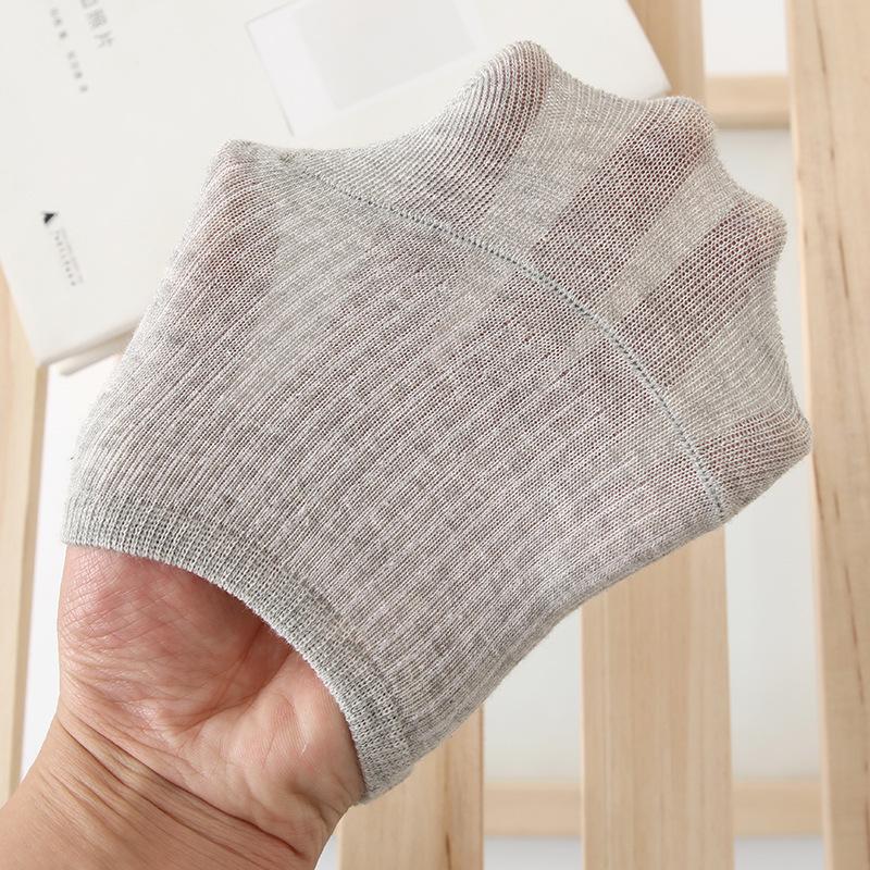 Summer Solid Color Socks Black And White Gray Invisible Socks Light Mouth Low Top Men'S Simple Socks Breathable Boat Socks Women