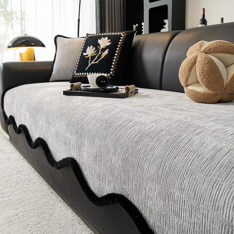 Sofa Kissen Neu Vier-Jahreszeiten Universal Fixiert Rutschfest Gerade Reihe Ledersofa Sitzkissen Sofaüberwurf Stoffhandtuch
