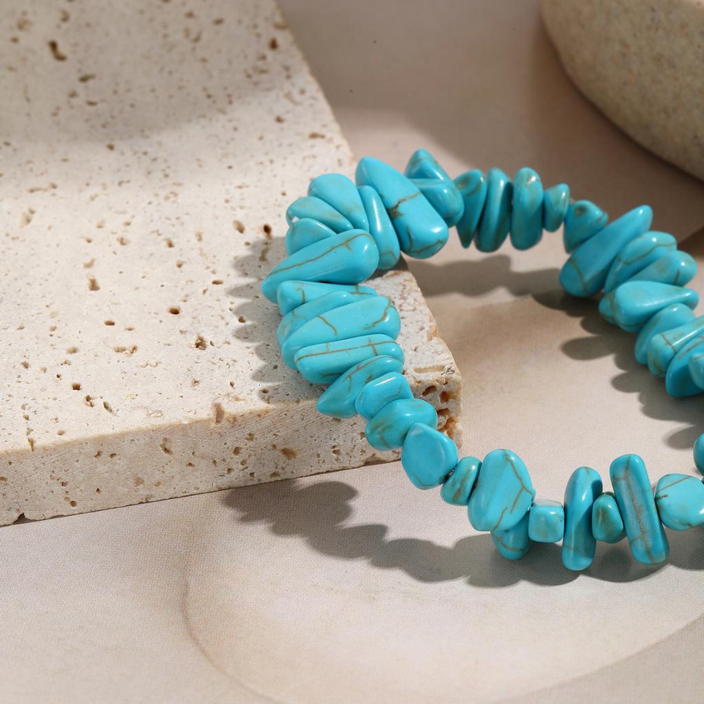 Bohemian Ethnic Style Turquoise Stretch Bracelet, Fashion Turquoise Jewelry