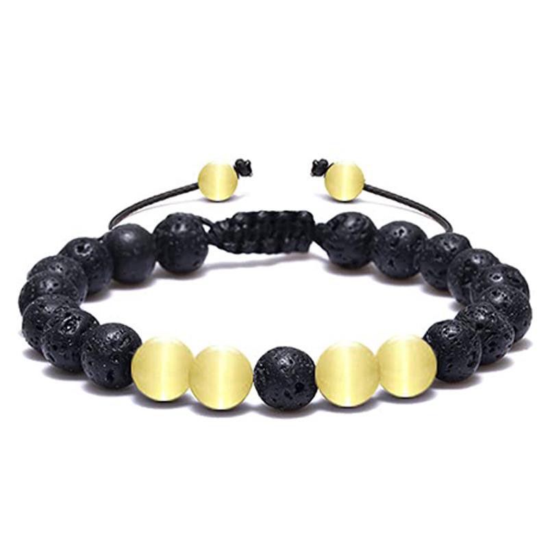 

JYL TS Bracelet Cat Eye Stone Charm Enhances Intuition & Luck Perception Style-3 глубокое, шафрана