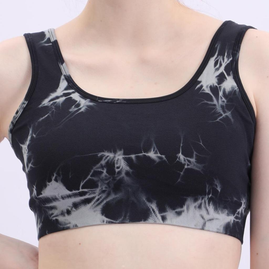 Seamless Tie-Dye Yoga Sports Bra with Stylish Back Design