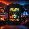Unisex 3rd Grade Level Video Game Theme Comfortable Tshirt Colorful Doodle Design Teacher First Day Shirt For Kids And Adults