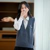 2025 A/W 100% Pure Wool Loose Fit Versatile V-Neck Knit Sweater Vest