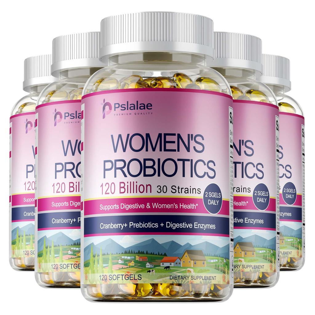 Capsule probiotiche contenenti mirtillo rosso e una miscela prebiotica supportano la salute generale e sono adatte sia per uomini che per donne.