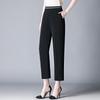 Women's Summer Elastic Waist Cropped Pants - Cool, Comfortable, Imitation Silk for Middle-Aged and Elderly