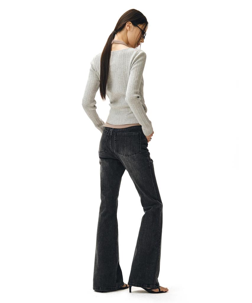 Deketeuumeon Signature Slim Flared Jeans Dcwpt005Blackb