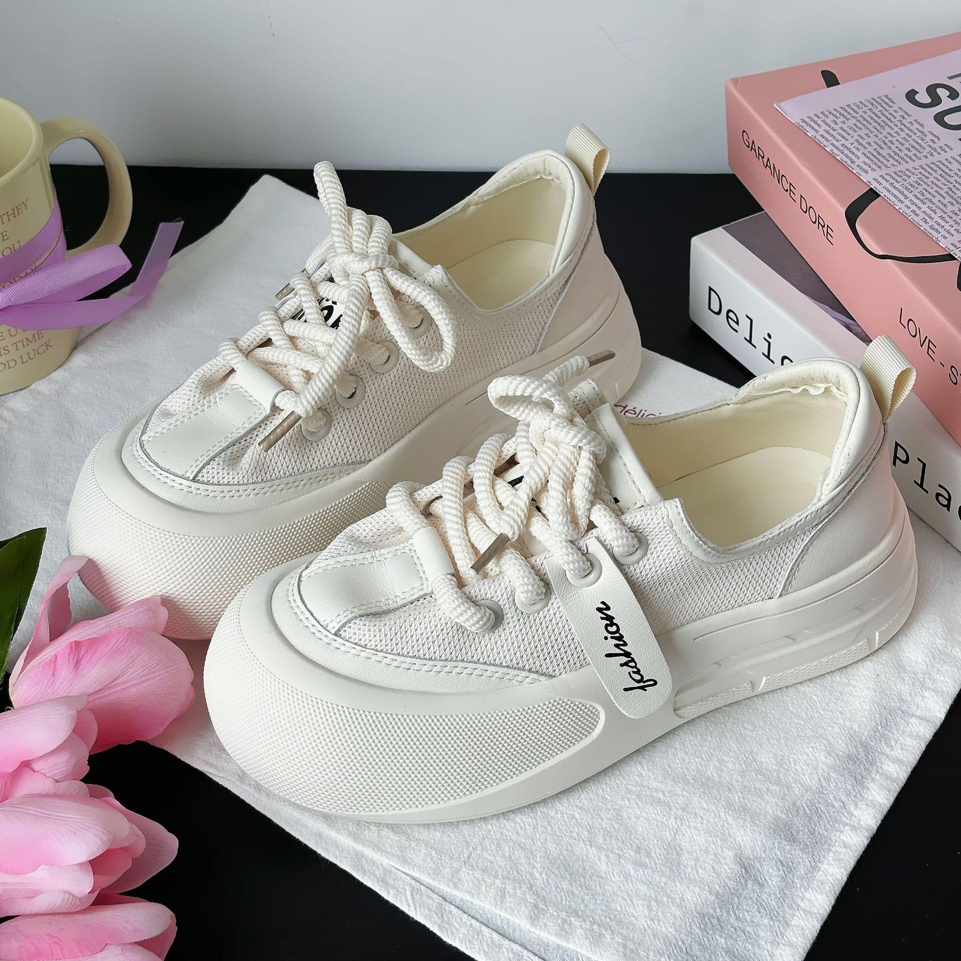 

Летние новые уродливо-милые туфли-хлебушки с большой головой, женская обувь на платформе, универсальные повседневные кеды 40 бежевый